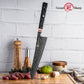 Grandsharp 8.5 Inch 67 Layers Damascus Steel Japanese Cooper Black Kitchen Kiritsuke Chef Knives Cutting Carbon Fiber Handle