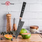 Grandsharp 5.5 Inch Kitchen Bunka Knife Japanese 67 Layers Damascus Steel Kitchen Chef Bunka Black Knife Carbon Fiber Handle