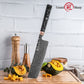 Grandsharp 7'' Premium Japanese 67 Layers Damascus Steel Nakiri Kitchen Knife Black Kitchen Nakiri Knives Carbon Fiber Handle