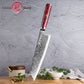 Grandsharp 67 Layers S35VN Damascus Steel Kiritsuke Knife Carbon Fiber Red Risen Handle