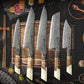 Grandsharp White Resin Handle Kiritsuke 67 Layers Real Damascus Chef Paring Utility Knife Multifunctional Kitchen Knives Set