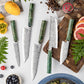 Grandsharp 67 Layers Damascus Kitchen Chef Knife Set with Green Solidified Wood Handle