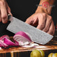 Grandsharp Kitchen Chef Knife 67-Layers Damascus Carbon Stainless Steel Nakiri Knife with Wood Ebony Handle
