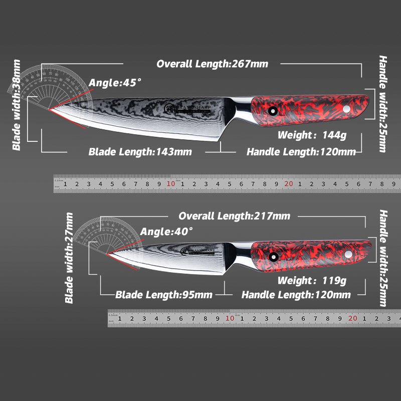 Grandsharp 67 Layers Damascus Kitchen Chef Knife Collection
