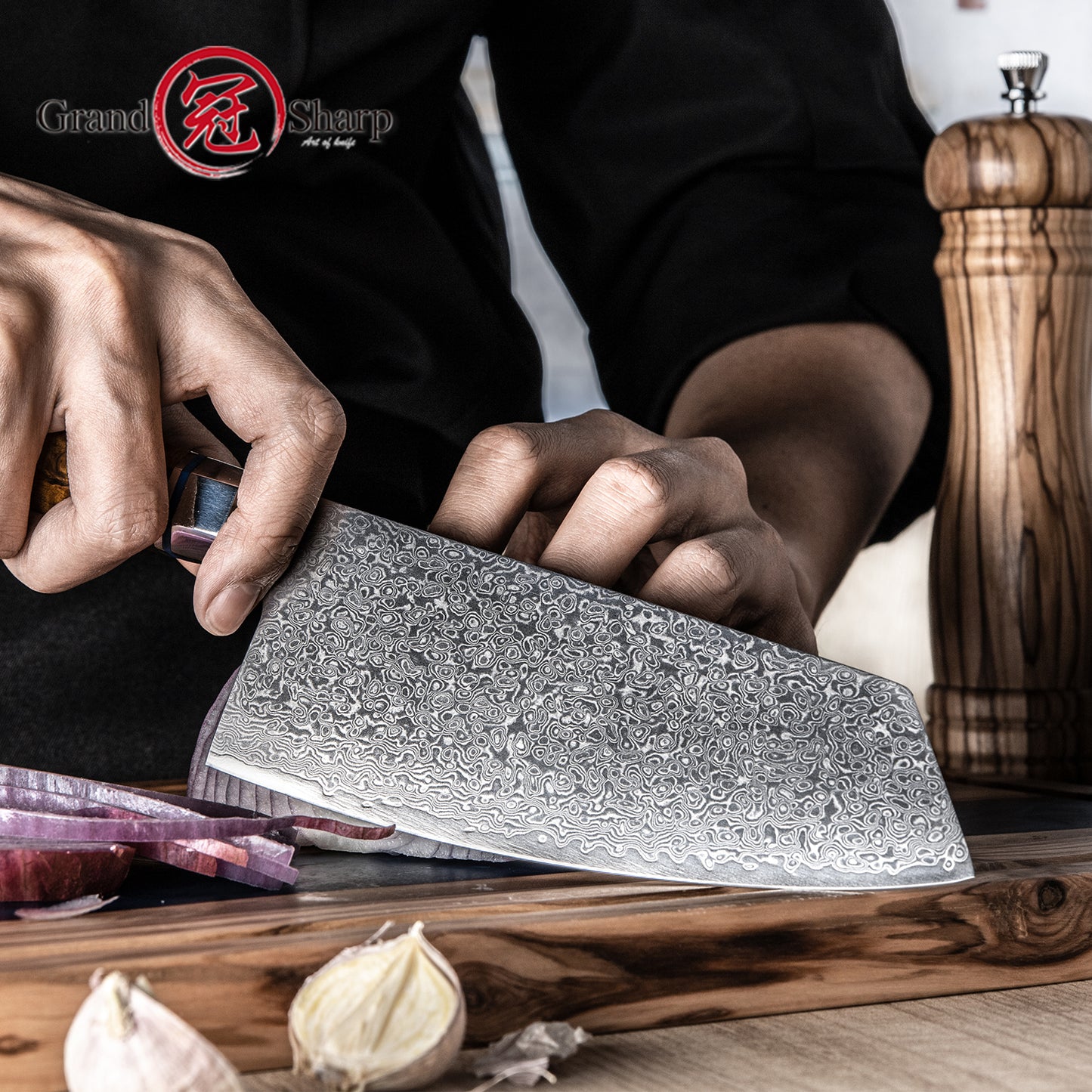6.7 Inch Kitchen Knife Chopping Cleaver Resin Stabilized Handle 67 Layers Meat Butcher Knives Damascus Steel Chef Cleaver Knives