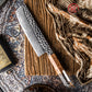 Grandsharp Original Design AUS-10 Damascus Nakiri Knife New Blade Technique
