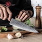Grandsharp Damascus 10Cr15CoMoV Kitchen Chef Bread Paring Fruit Cleaver Knife Set