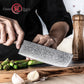 7'' Nakiri Knives High Carbon Blue Resin Handle Vegetable Cutter Chef Kitchen 10CR15MOV Damascus Steel Nakiri Knife
