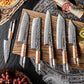 GRANDSHARP Kitchen Knife Set 1-6 Pcs 67 Layers Damascus Steel AUS10 Core Blade Transparent Resin&Wood Handle for Cooking Slicing