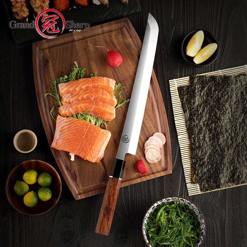 Premium Japanese Kitchen Knife Sakimaru Chef Knife 8cr18mov Steel Tuna Sashimi Cutting Tool Saya Scabbard Gift Box