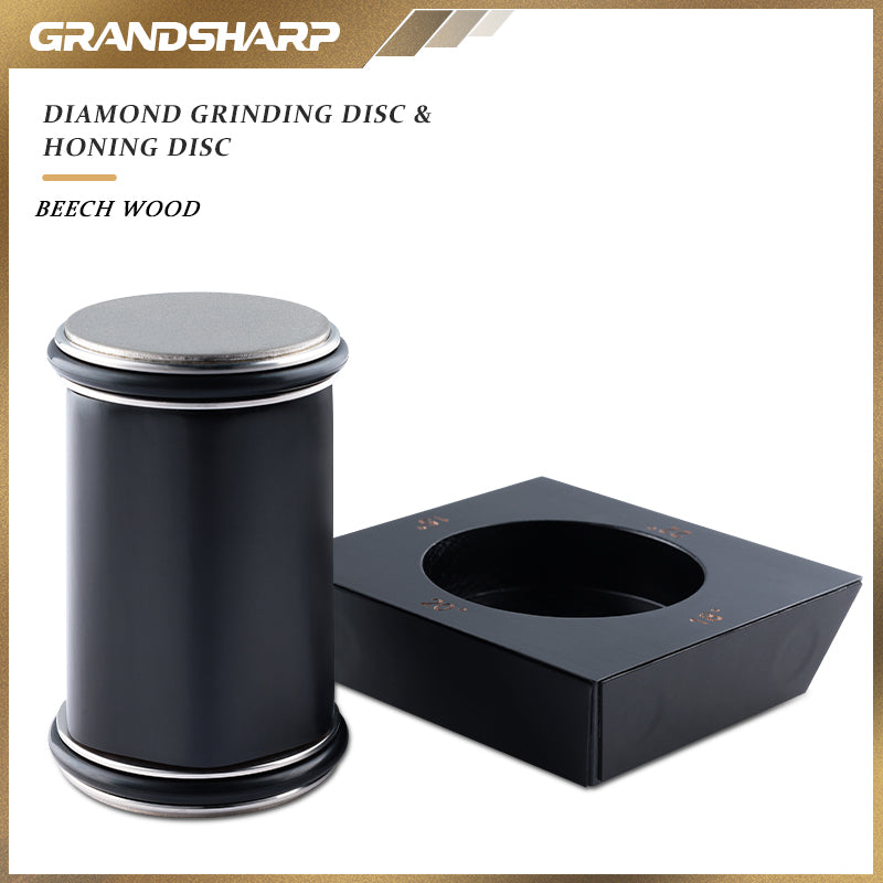 New Arrival Rolling Knife Sharpener Diamond Grinding Disc and Beech Wood Magnetic Angle Support Double-sided Grit Sharpener