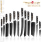 Grandsharp Premium 67 Layers Damascus Stainless Steel Kitchen Chef Knife Sets with Black Carbon Fiber and Gold-foil Resin Handle
