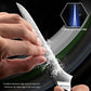 6"Boning Knife Damascus Steel AUS10 Kitchen Knife with Resin and Solidified Wood Handle