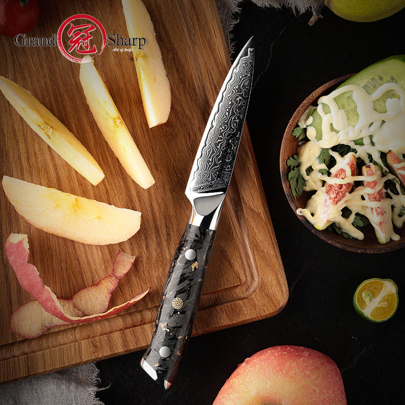 Grandsharp Hot Sell Damascus Premium Paring Knife Professional Kitchen Knife New Arrival Fruit Knife