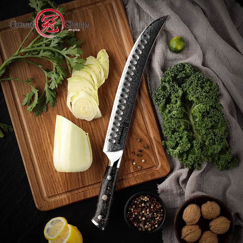 Grandsharp 10-inch Damascus Premium Slaughter Knife 67-layer High Quality Daily Kitchen sharp Knife New Arrival