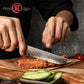 Grandsharp AUS-10 Damascus Steel Kitchen 5'' Steak Knife with Olivewood Handle