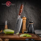 6.7 Inch Nakiri Knife 67 Layer High Carbon AUS10 Damascus Steel Kitchen Chef Nakiri Knives with Africa Rosewood Handle