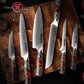 Grandsharp Damascus Steel Kitchen Knife Collection with Resin & Wood Handle