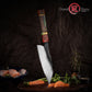 Grandsharp 7 Inch Handmade Forged 3 Layers AUS10 Steel Krirtsuke Knife Solidified Wood Handle