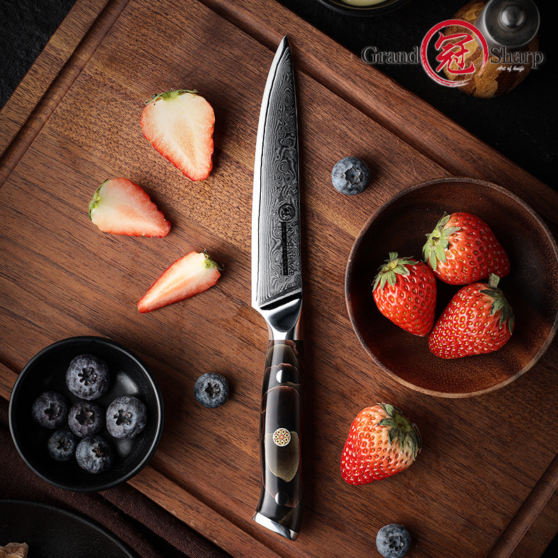 Grandsharp 10Cr15CoMoV damascus petty utility knife