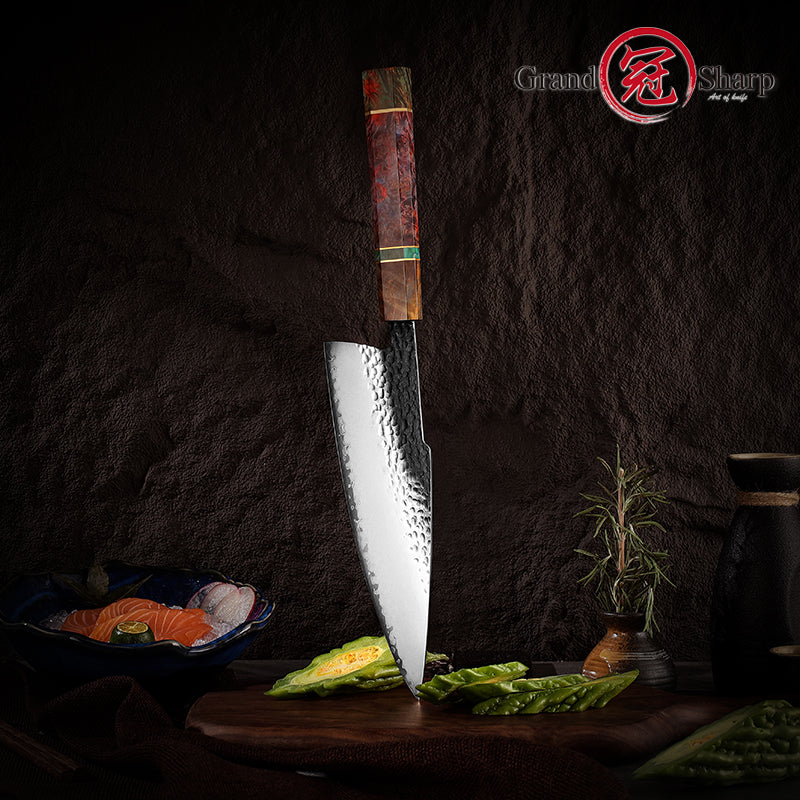Grandsharp Custom Handmade Chef Knife AUS10 Steel Kitchen Knives ECO Friendly Cooking Tools Vegetables Slice
