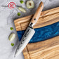 Grandsharp 5.5 Inch Japanese Damascus Steel Utility Knife 67 Layers Damascus Kitchen Utility Chef Knives with Olive Wood Handle