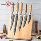 Grandsharp Premium Chef Knife Set 6 Pcs 67 Layers Damascus Steel Chef Kitchen Knives Sharpening Rod Sets with Olive Wood Handle