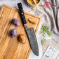 Grandsharp 7 Inch 67 Layers Damascus Steel Kitchen Santoku Knife Japanese Black Kitchen Chef Santoku Knife Carbon Fiber Handle