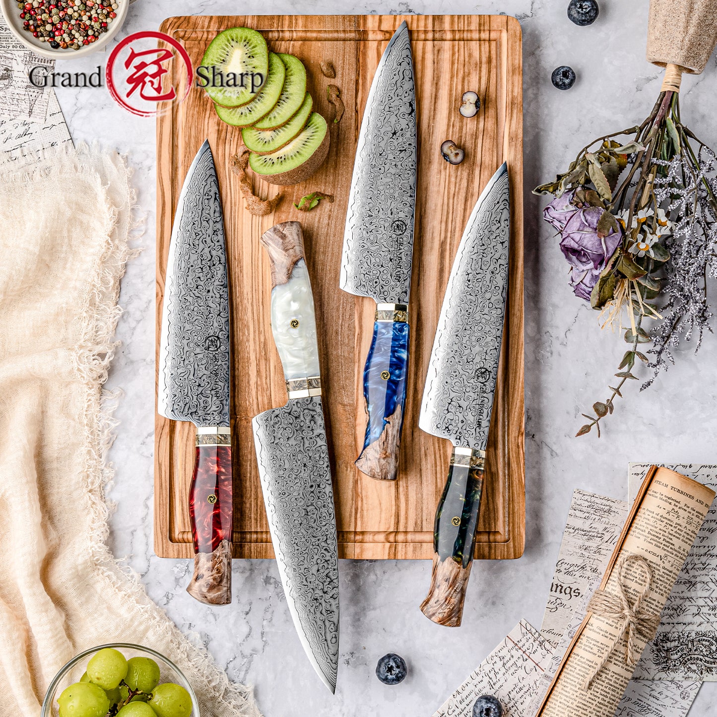 7.6 Inch Japanese Chef Knife vg10 Damascus Kitchen Knife Vegetables Meat Cutter Kitchen Cooking Knives Gift Box