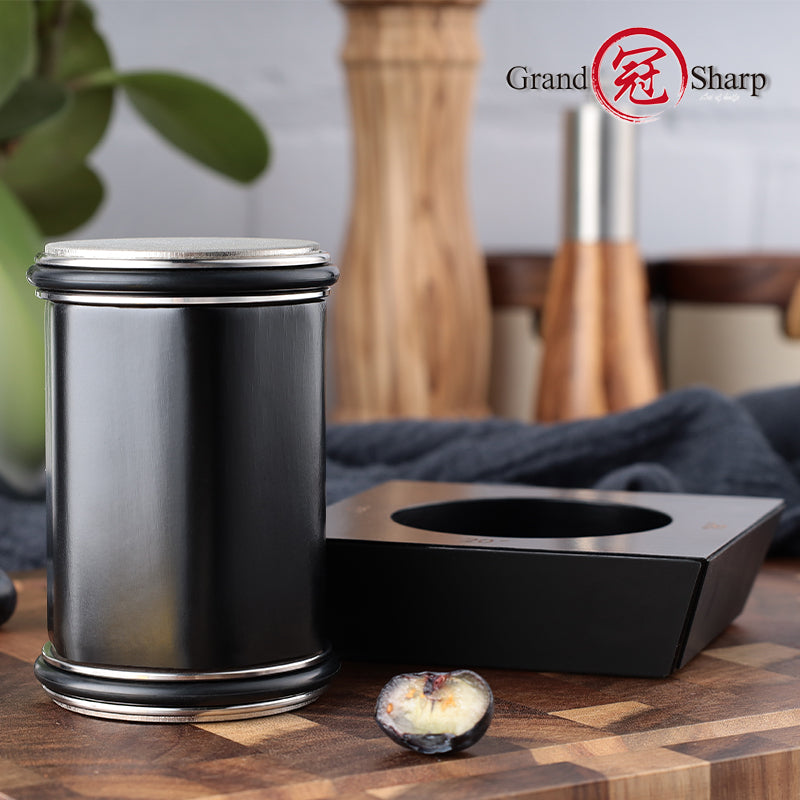 New Arrival Rolling Knife Sharpener Diamond Grinding Disc and Beech Wood Magnetic Angle Support Double-sided Grit Sharpener