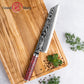 Grandsharp 67 Layers S35VN Damascus Steel Kiritsuke Knife Carbon Fiber Red Risen Handle