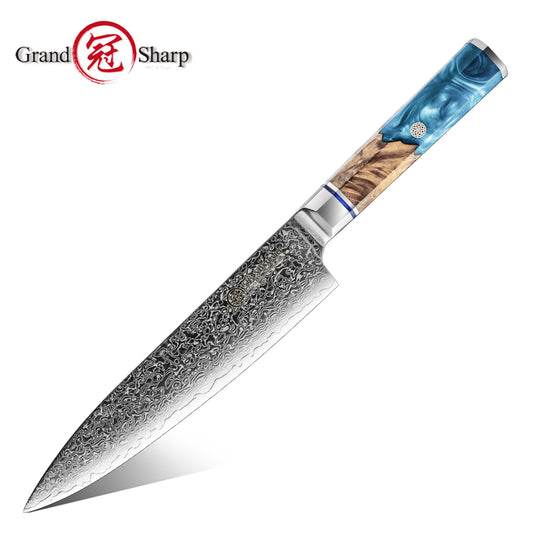 Grandsharp 10Cr15CoMoV Damascus 8inch Gyuto Chef Knife