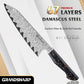 Grandsharp 8 Inch Kiritsuke Chef Knife Premium Damascus 67 Layers Carbon Fiber Resin Handle