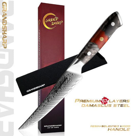 Professional 67 Layers Hand Forged Damascus Steel De Cuchillos Kitchen Knife Western Table Knife Steak Knife