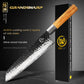 Grandsharp 9 Inch Hammered Kiritsuke Knife Chef Fillet Fish Knife Sashimi Sushi Vegetable Slicing Knife