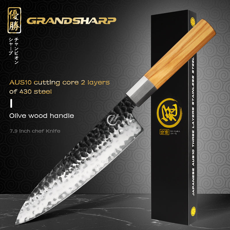 Grandsharp Kitchen Chef Knives Professional AUS10 High Corrosion Resistance Premium Gyuto Chef Knife With Olived Handle