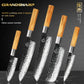 Grandsharp 5pcs Chef Knife Set AUS10 Stainless Steel Kitchen Knife With Olive Wood Handle