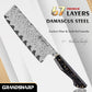Grandsharp Damascus Steel 7 Inch Nakiri Knife Carbon Fiber Gold-foil Resin Handle