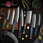 Grandsharp 10CR15MOV Damascus Steel Cleaver Meat Kiritsuke Nakiri Gyuto Chef Kitchen Knife Sets with Wood Handle