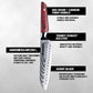 Grandsharp 7.5" Kitchen Santoku Knife Damascus Carbon Steel Kitchen Knife with Resin and Carbon Fiber Handle