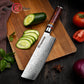 Grandsharp Professional 7" Inch 67 Layers Damascus Steel Kitchen Knife Chef Nakiri Knife With Pakka Wood Handle