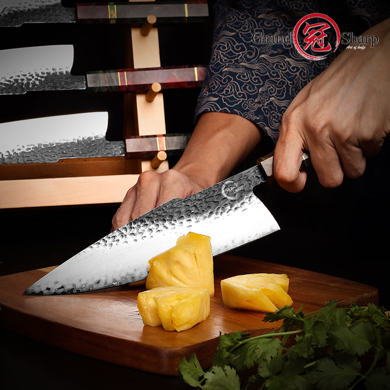 Grandsharp Custom Handmade Chef Knife AUS10 Steel Kitchen Knives ECO Friendly Cooking Tools Vegetables Slice