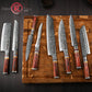 Grandsharp Hot-sale Damascus Kitchen Knife Set 67 Layers Damascus Steel Santoku Boning Kiritsuke Cleaver Utility Chef Knives Set