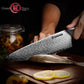 Grandsharp 5pcs Kitchen Knife Set Damascus Steel Knives High Carbon AUS10 Ultra Sharp Chef Knife Set