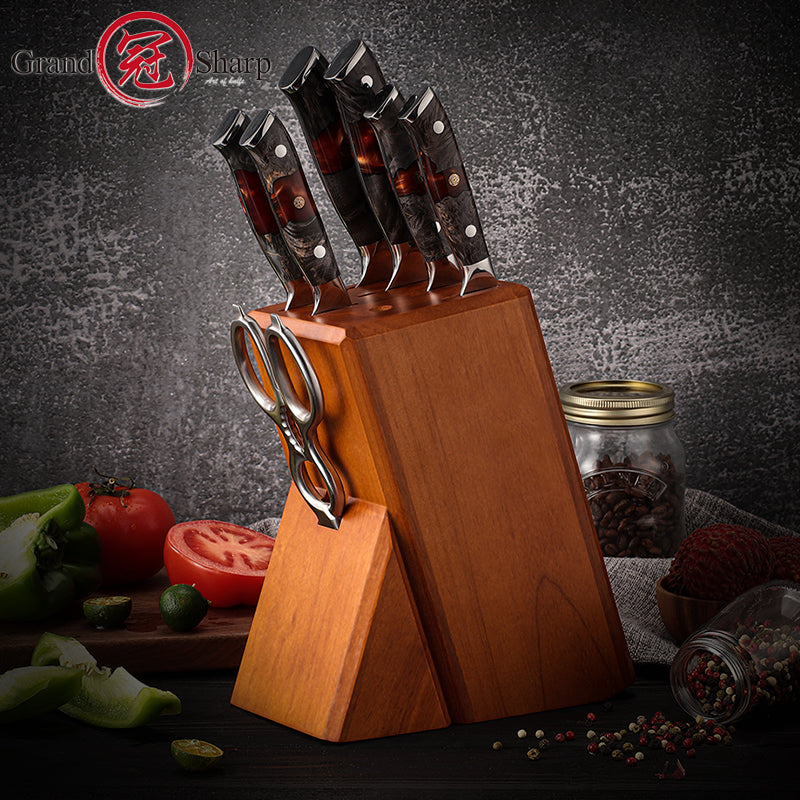 8 Pcs Knife Set AUS-10 Japanese Damascus Steel Kitchen Chef Knives