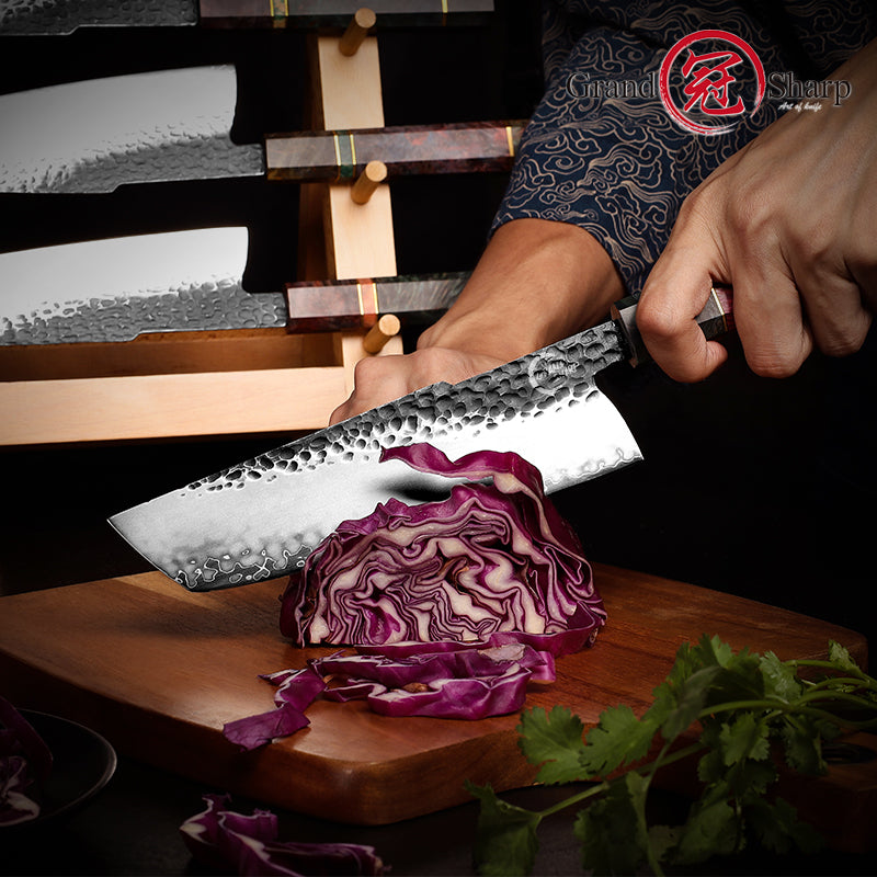7 Inch Kitchen Nakiri Knife AUS10 Steel Handmade Nakiri Kitchen Chef Knives High Carbon Nakiri Knife with Wood Handle