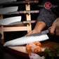Grandsharp 9.5'' Handmade Forged Kitchen Knives 3 Layers AUS10 Steel Kiritsuke Knife Solidified Wood Handle