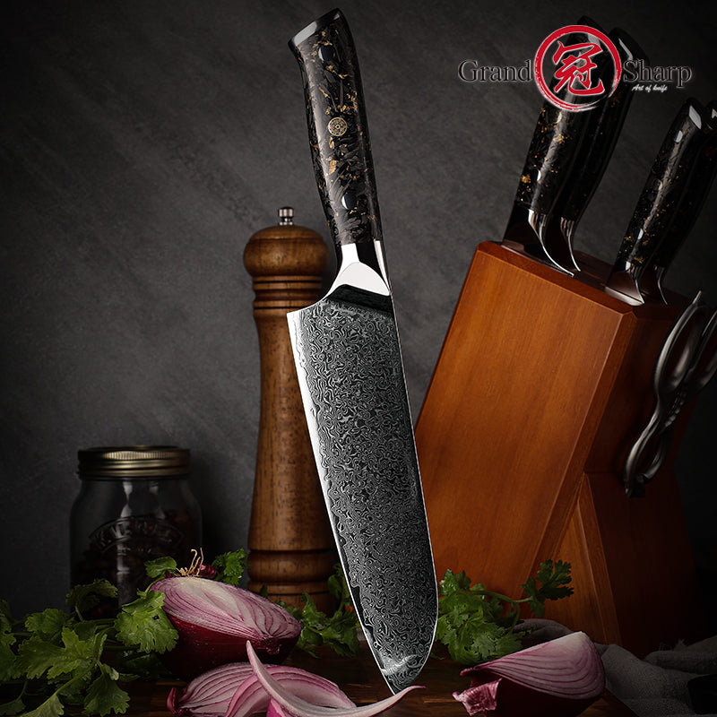 High Quality Damascus Kitchen Knife 67 Layers Damascus Steel Santoku Knife