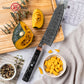 Grandsharp 7 Inch 67 Layers Damascus Steel Kitchen Santoku Knife Japanese Black Kitchen Chef Santoku Knife Carbon Fiber Handle