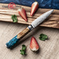 3.5" Damascus 10CR15MOV Carbon Steel Blade With Octagonal Resin+Wood Handle Vegetables Meat Cutter Chef Kitchen Knife